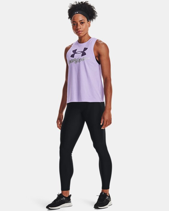 Women's UA Graphic Muscle Tank in Purple image number 2